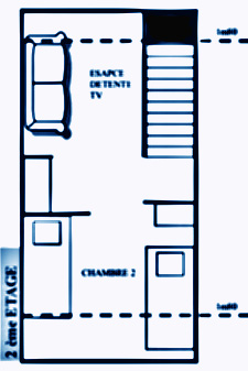 Plan 2ème étage du gîte Babord
