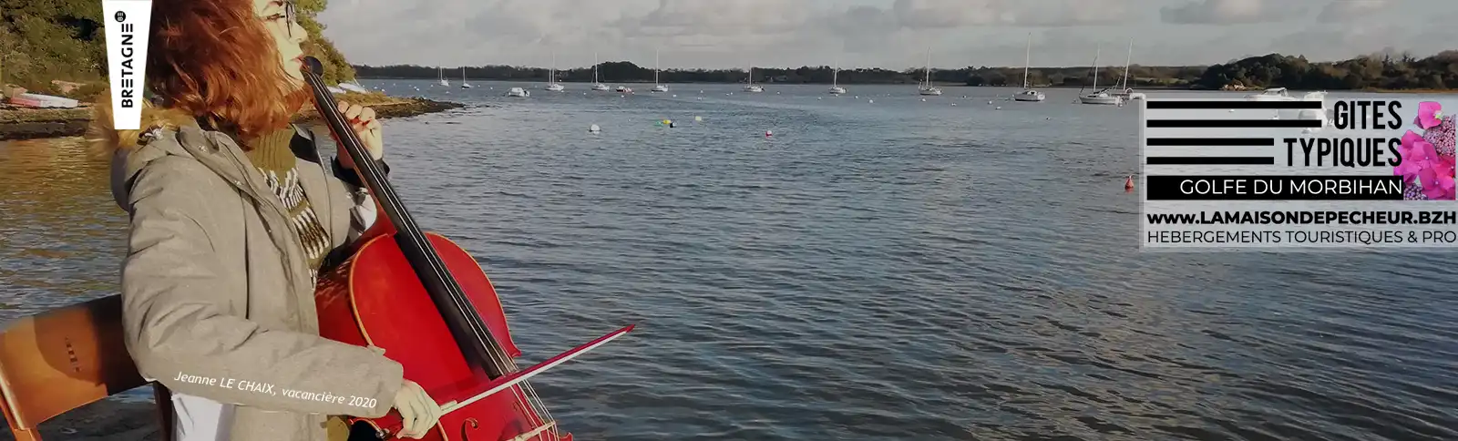 Jeanne LE CHAIX joue du violoncelle au bord du Golfe